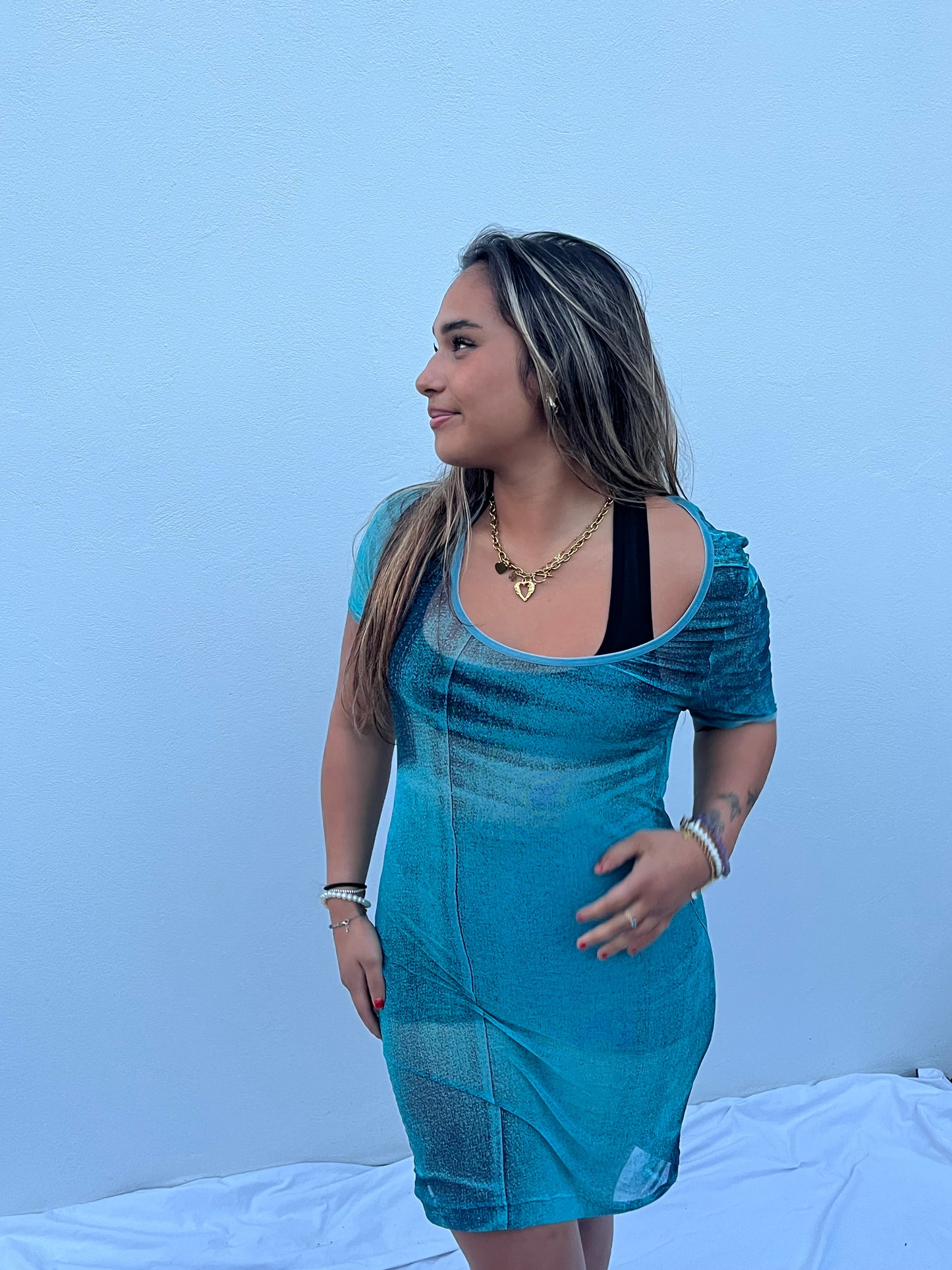 Roberto cavalli mesh kjóll